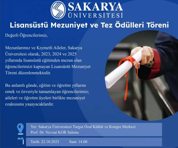 Lisans Üstü Mezuniyet ve Tez Ödülleri Töreni