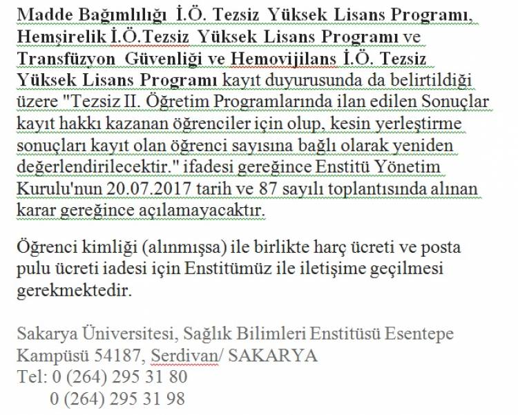 ÖNEMLİ DUYURU